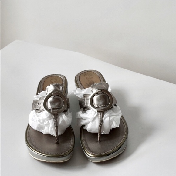 Bargain Cole Haan leather platform sandals. Size 10B. Wear marks shown in photos - Picture 12 of 14